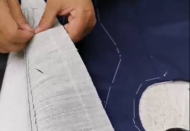 Hand stitching Lapel canvas